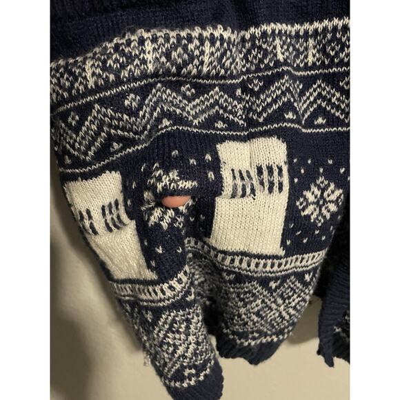 Doctor Who Her Universe Women Hooded Cardigan Medium Tardis Fair Isle Print FLAW - Picture 3 of 9